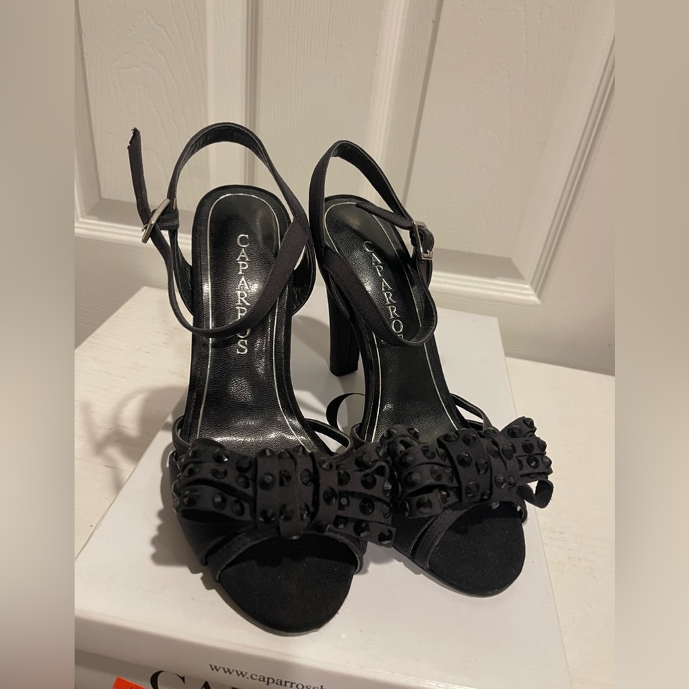 Evening Sandals With Sequined Bow by Capparo
